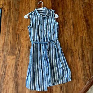 Toad & Co Organic Cotton Sustainable Striped Sleeveless Shirt Dress, Size XS